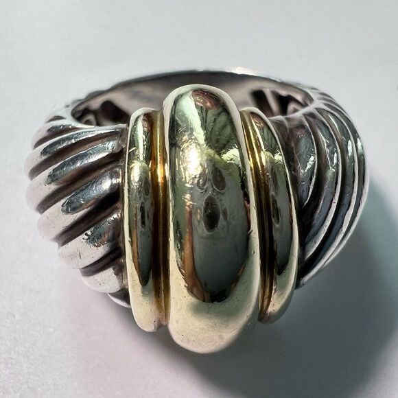 David Yurman 14k & Sterling Size 5.5 Dome Ring
